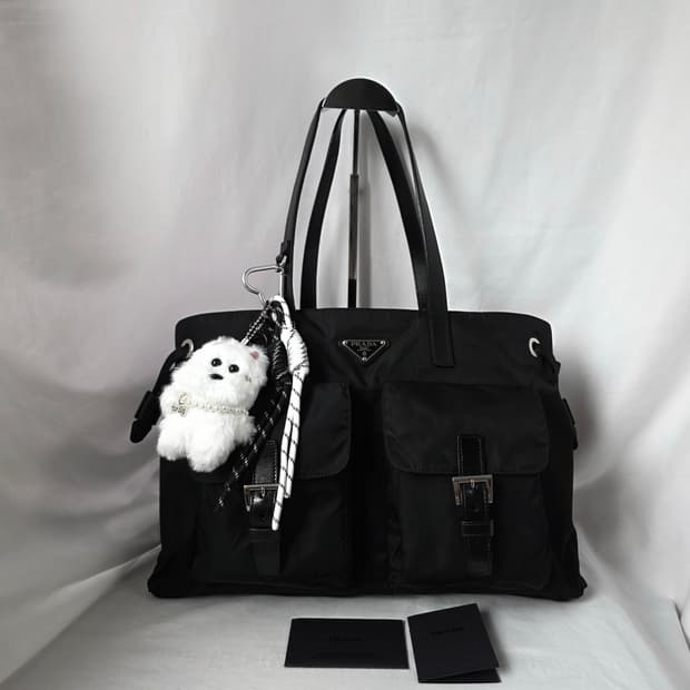 [정품 PRADA] 프라다 투포켓 나일론 숄더백 쇼퍼백