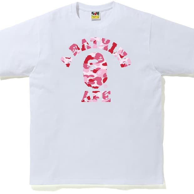 [L] 베이프 25SS ABC 핑크카모 컬리지 반팔티