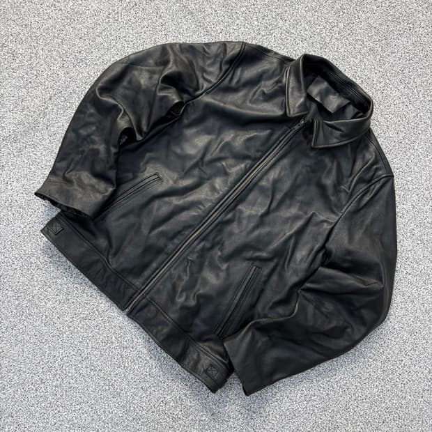실측 빈티지 남성 천연 가죽 봄버 자켓 0413J