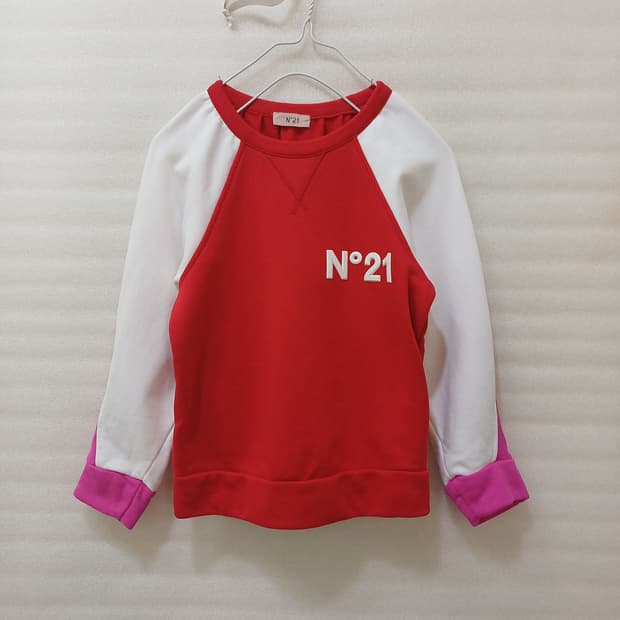 N21 키즈 봄 가을 셔링 맨투맨 라운드 티 여아 6Y 훌륭 사랑봉봉