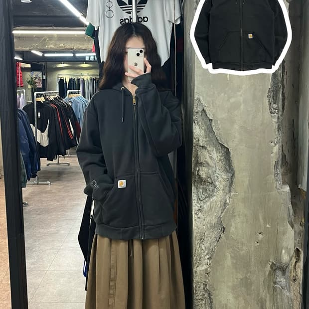 칼하트 후드집업 블랙 S #csz2461