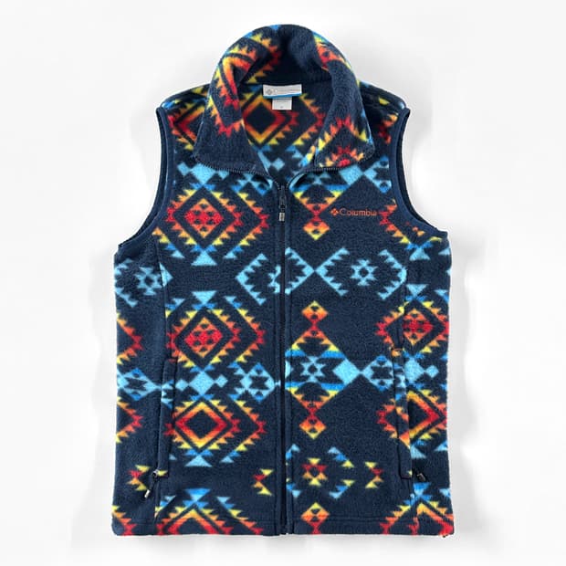 콜롬비아 나바호 아즈텍 패턴 플리스 베스트