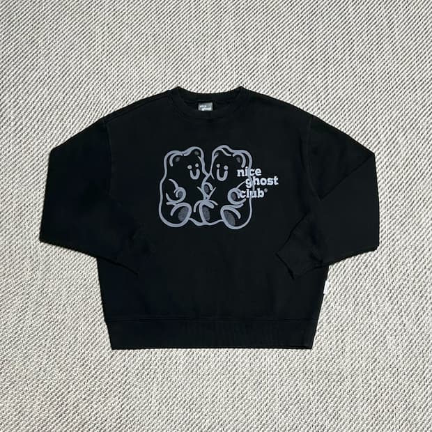 [S] Niceghostclub 나이스고스트클럽 블랙 라운드 맨투맨