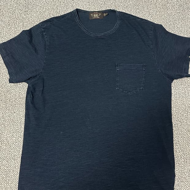 RRL 더블알엘 인디고 저지 포켓 티셔츠 XL 린스드인디고