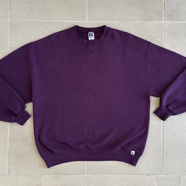 90s 빈티지 러셀 스웻셔츠 퍼플 XL USA