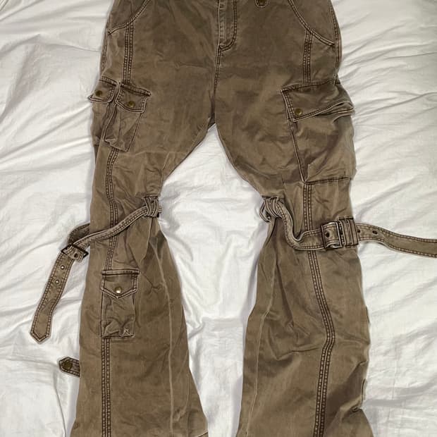 vintage khaki brown bondage cargo pants