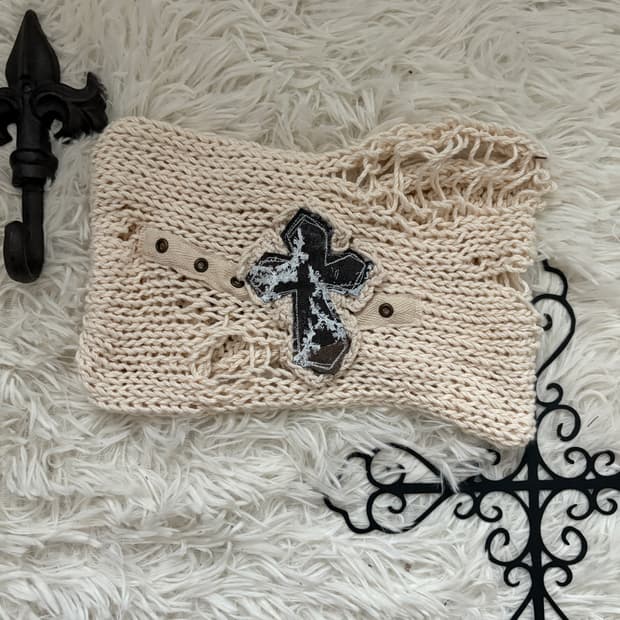 • hurtmade Crochet Cross Damage Hairband