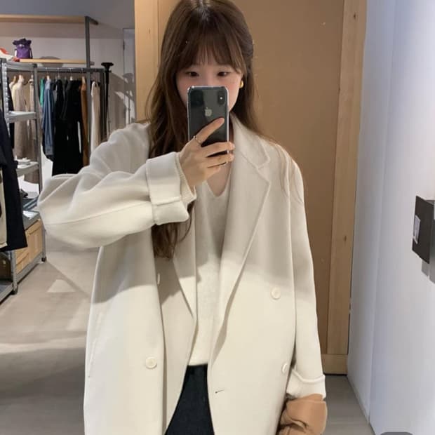 ounce 온스 브루니 핸드메이드 더블 하프 코트