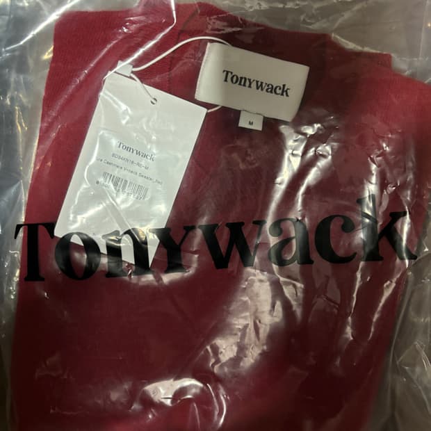 M 토니웩 캐시미어 브이넥 니트 레드 미개봉 새제품 판매