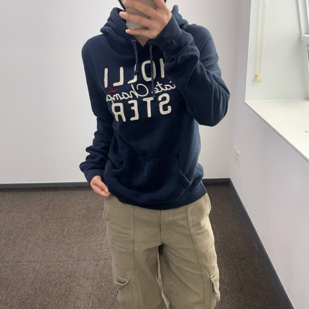 Hollister 홀리스터 스펠아웃로고 네이비 후드티