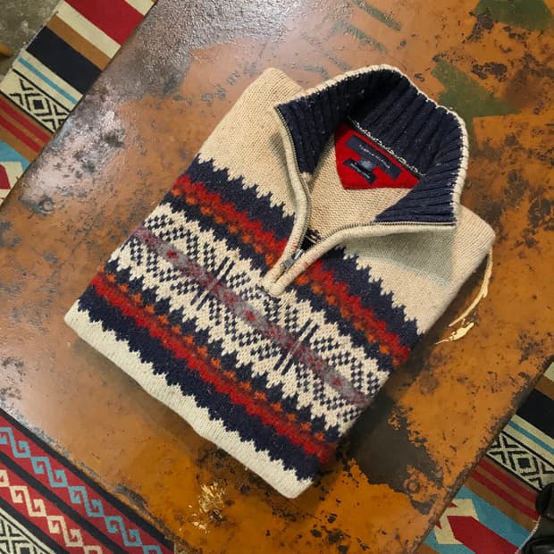 타미힐피거 베이지 페어아일 울 반집업 풀오버 남성 102 105 