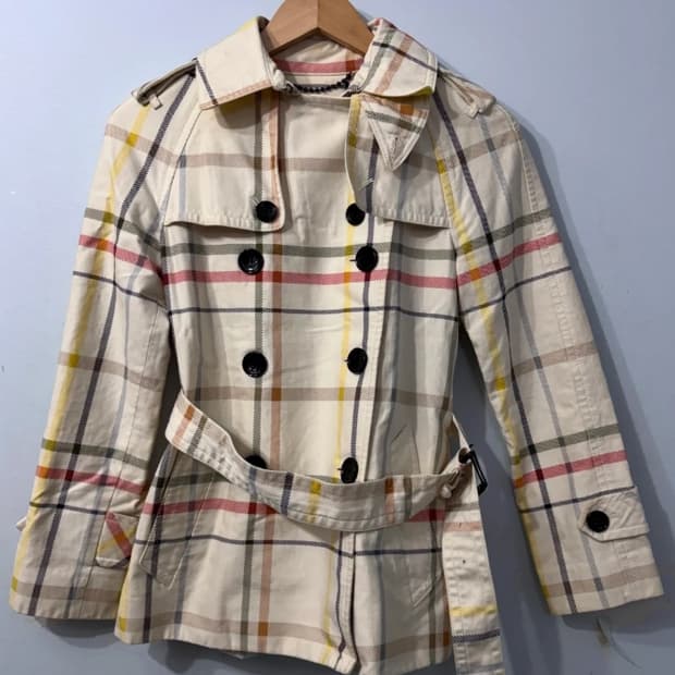 코치 여성 체크 트렌치 코트 ~55