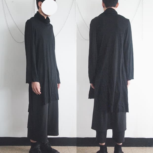 kujaku by 니시자카 타쿠마 asymmetric 하이넥 울 롱슬리브