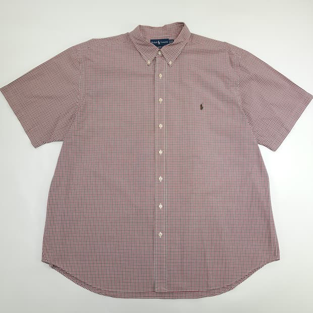 Co546 2XL Big 폴로 랄프로렌 마이크로체크 반팔 셔츠 남방