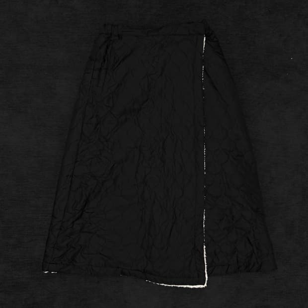 빈티지 플리스 라이닝 랩 스커트