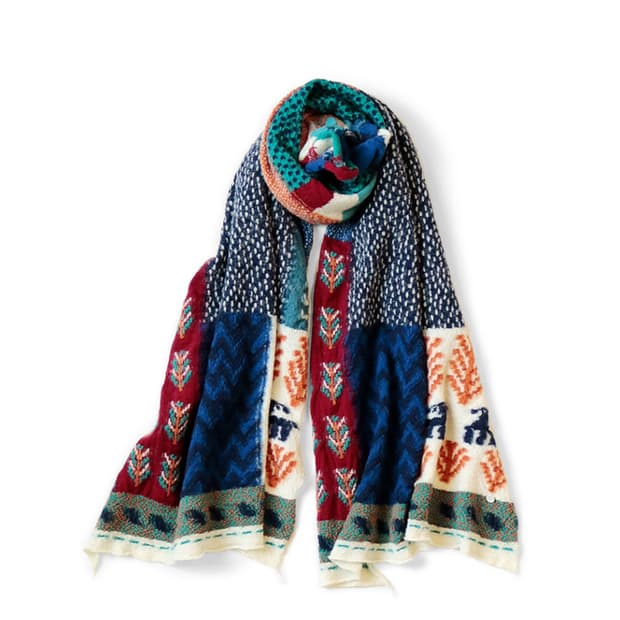 캐피탈 KAPITAL 축융양털 마을 가베 머플러