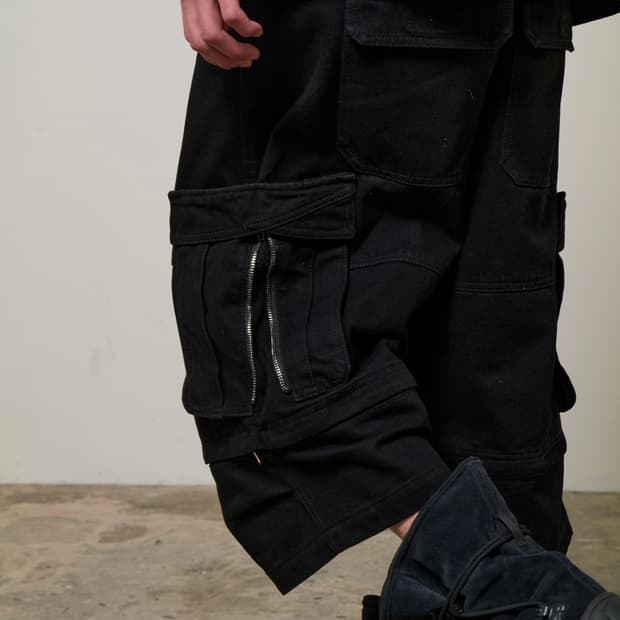 (구매) etce side cargo zipper shorts M