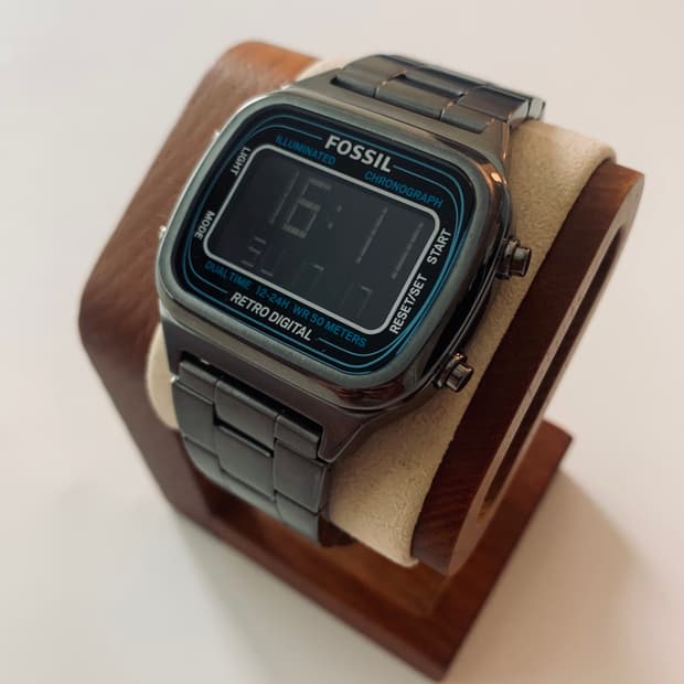 Fossil 파슬 RETRO DIGITAL 메타 실버