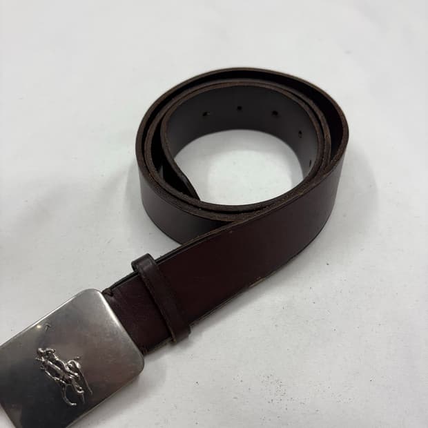 폴로 빈티지 웨스턴 포니 메탈 크롬 버클 벨트