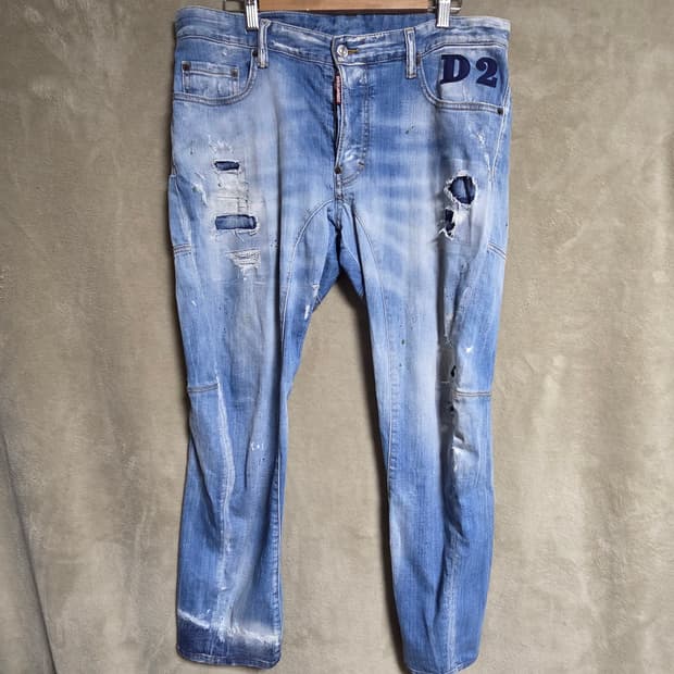 디스퀘어드2 데미지 워싱 진 청바지 남자바지 52 (34-36)