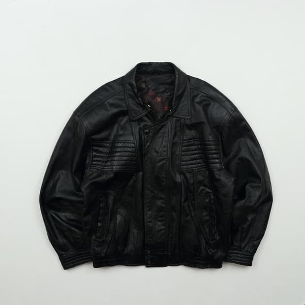 90s 빈티지 소가죽 레더 봄버자켓