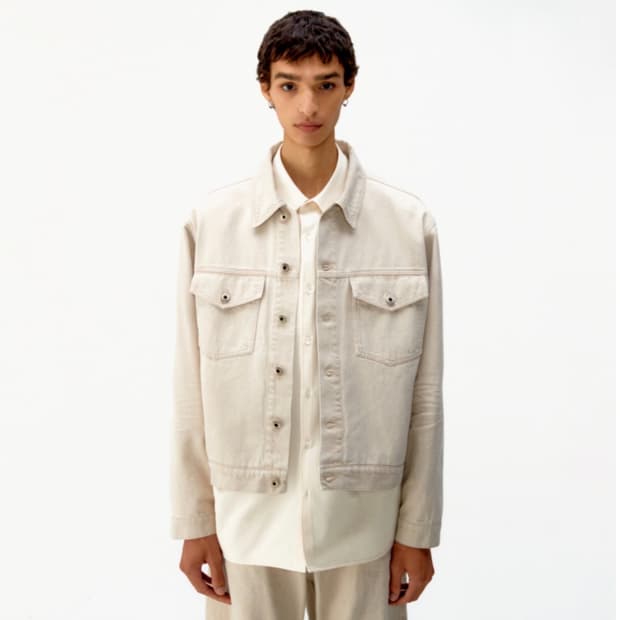 Coor embo washed denim trucker jacket