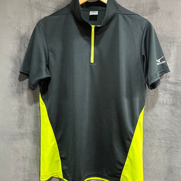 미즈노 MIZUNO 기능성 반집업 반팔 트레이닝 티셔츠 L