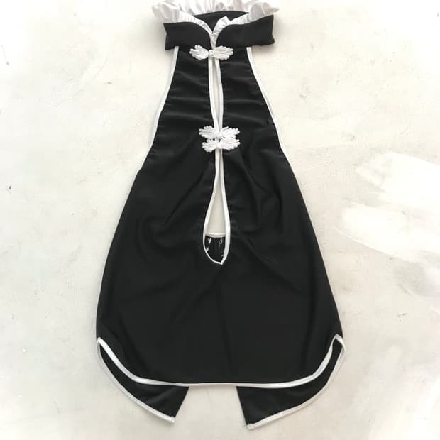 Black&White Quipao mini halterneck top