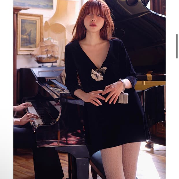 프레클 벨벳 원피스