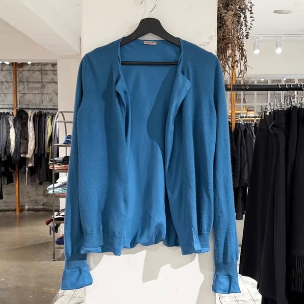 보테가 베네타 블루 실크 니트 가디건