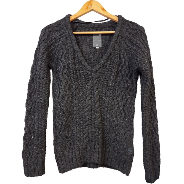 G-STAR RAW 브이넥 케이블 니트(XS)