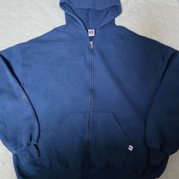 [XXL] 90s 빈티지 러셀 애슬레틱 후드집업 네이비 ver. 페이딩