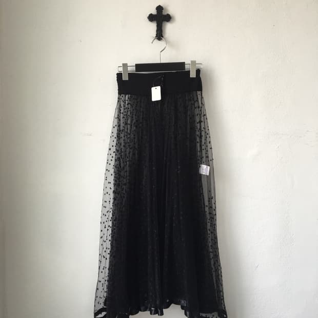 Star pattern see through layered long sk