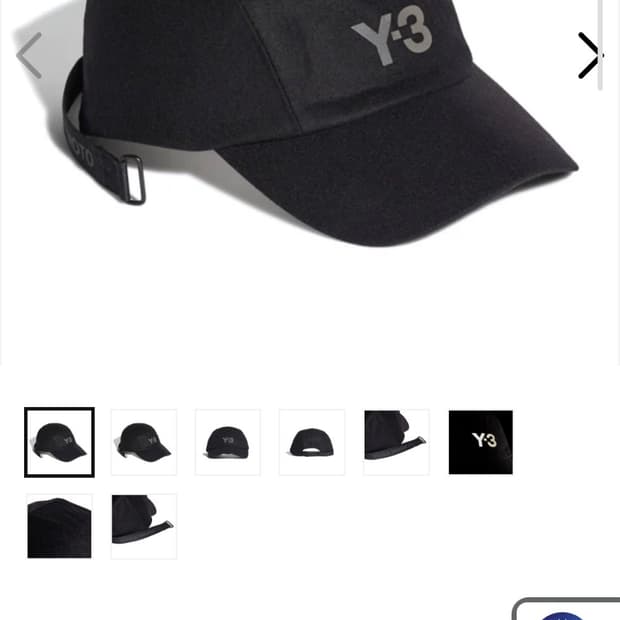 Y-3 요지야마모토 아디다스 롱 스트랩 울 볼캡