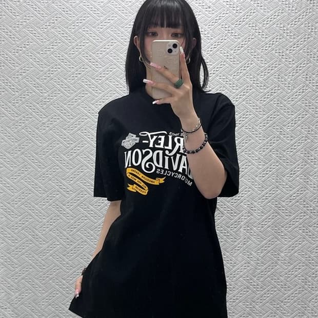 할리 데이비슨 컬렉션스 빈티지 레터링로고 반팔티 M C12101
