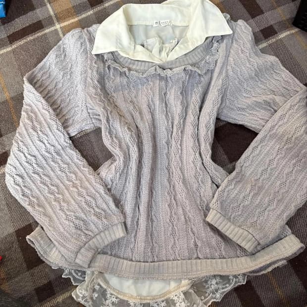 axesfemme 레이스 니트 블라우스