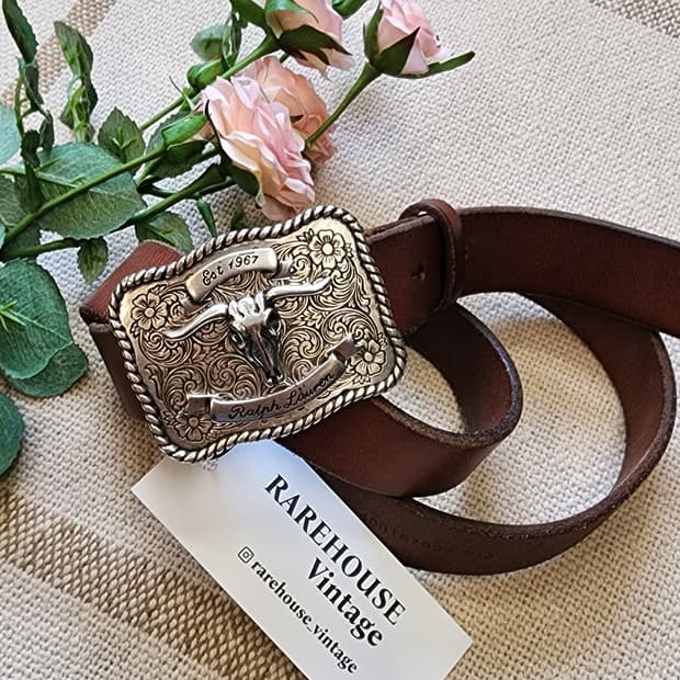 폴로 진스 메탈 버클 레더 벨트 32