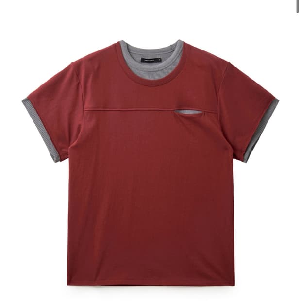 해칭룸 Double Neck Tee Red