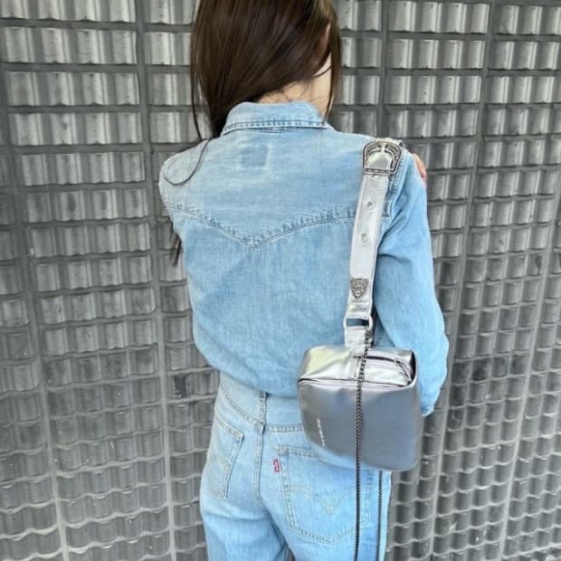 미스테리어스호텔 웨스턴 벨트백 실버