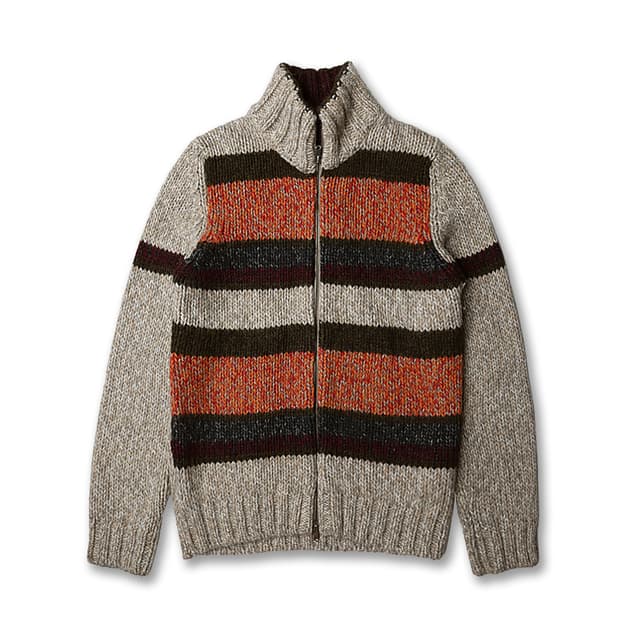 로베르토 콜리나 [Roberto Collina] 울 알파카 짚업 가디건