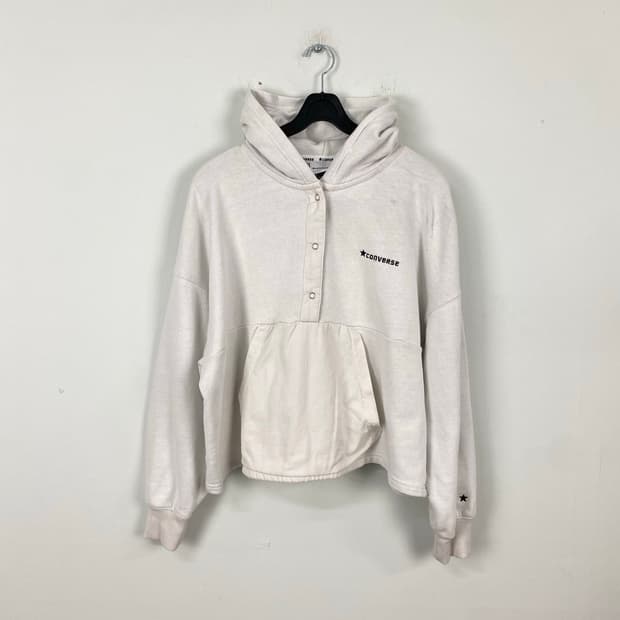 컨버스 재팬 하프집업 크롭 후드티 L <674>