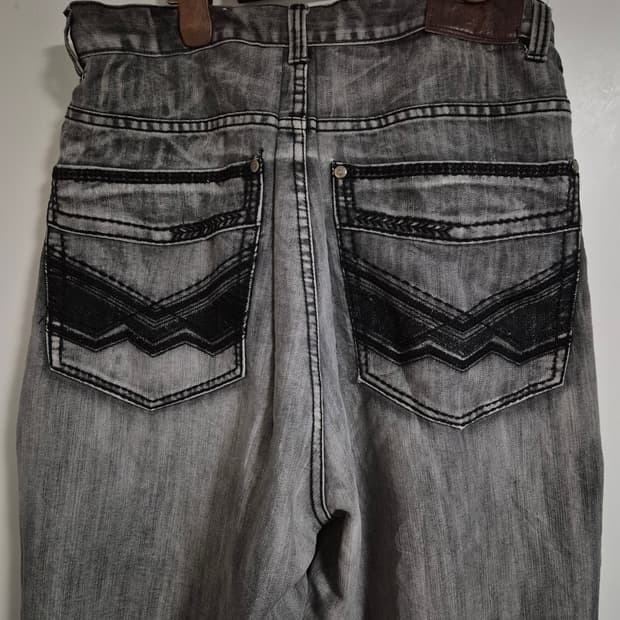 1738dynasy 그레이 워싱 힙합팬츠 허벅지 43