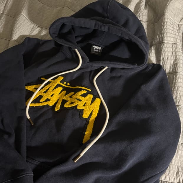 빈티지 네이비 스투시 후드티