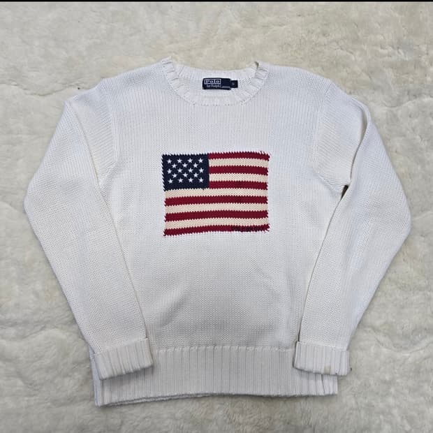 폴로랄프로렌 90s 성조기 니트 크림 S