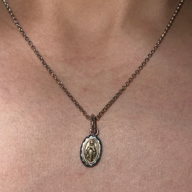 실버925 빈티지 마리아목걸이 50cm