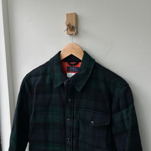 16009 - 폴로 랄프로렌 타탄체크 울 패딩 셔츠