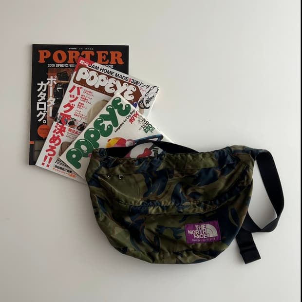 노스페이스 퍼플라벨 카모플라주 웨이스트 백 힙색
