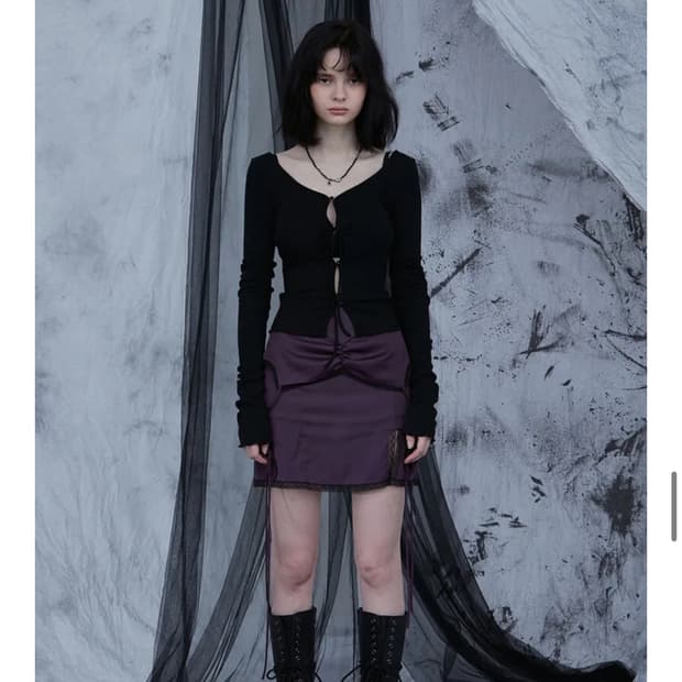 (새상품) 페인오어플레져 슬립 미니 원피스 퍼플