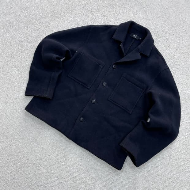 M 캘빈클라인 네이비 울 자켓 0403E