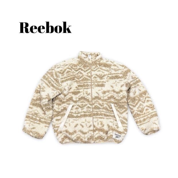 (95)리복 패턴 뽀글이 플리스 자켓